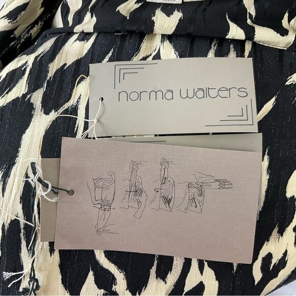 NEW Norma Walters Vintage 80’s Black Cream Silk Top & Midi Skirt Set 10 - Picture 13 of 17